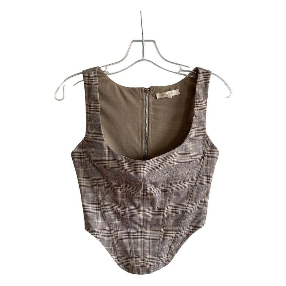 Olivaceous M Equestrian Chic Tartan Bustier Basque Constance Billard Hem Corset